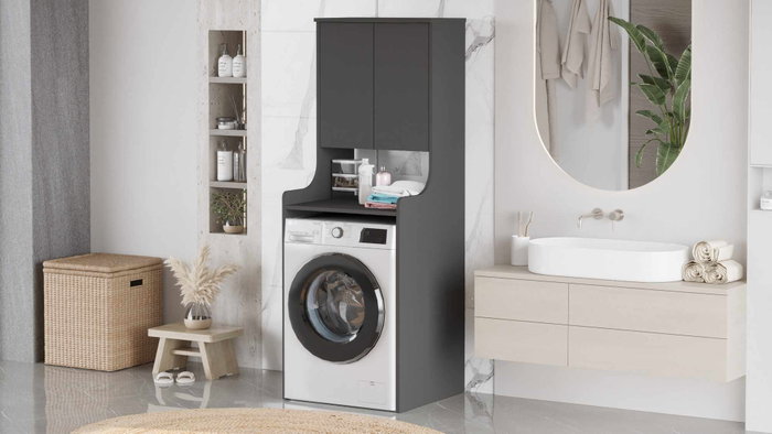 Hanah Home Armario para Lavadora Val2-An Antracita Hanah Home Armario para Lavadora Val2-An Antracita